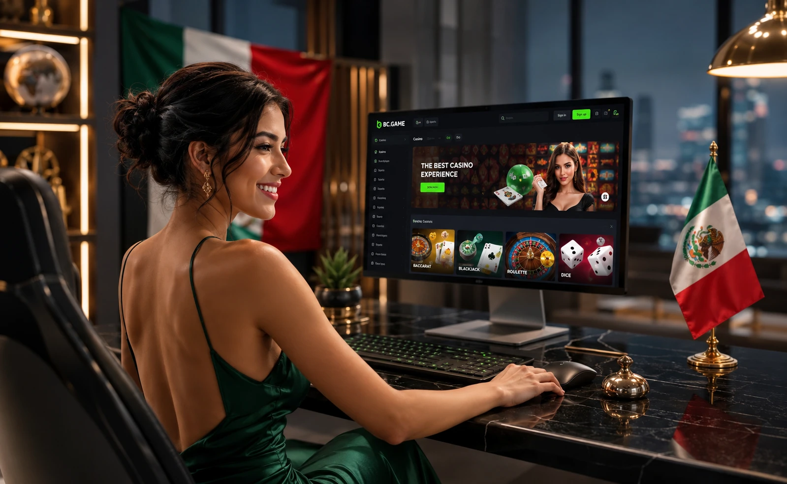 Jugadores mexicanos usando BC Game Mexico en casino online